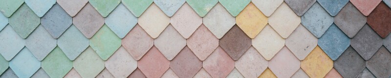 Coloured diamond shaped tiles