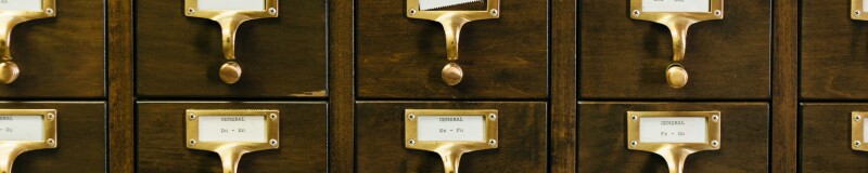 Old library catalogue drawers