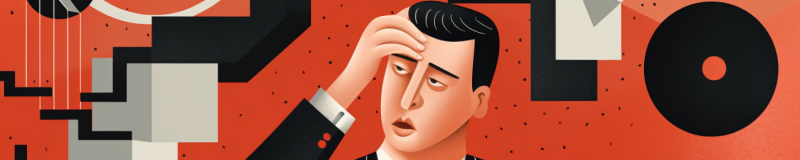 Man scratching his head trying to think