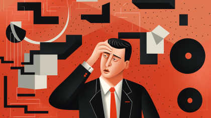 Man scratching his head trying to think