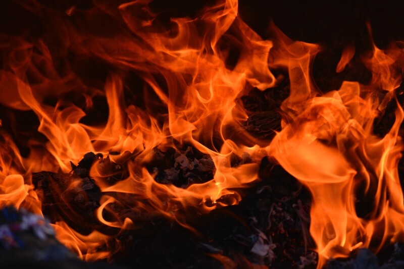 Close up of a camp fire
