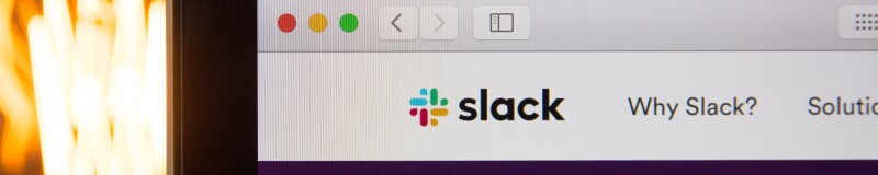 Top right corner of an Apple computer screen with the Slack app open