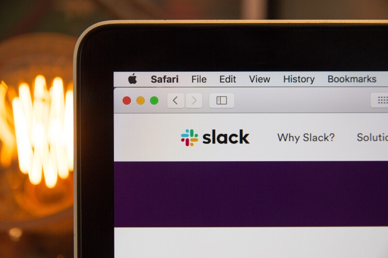 Top right corner of an Apple computer screen with the Slack app open