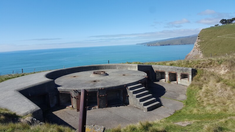 WW2 Gun emplacement at Godley Head - looking out over the Pacific Ocean, 