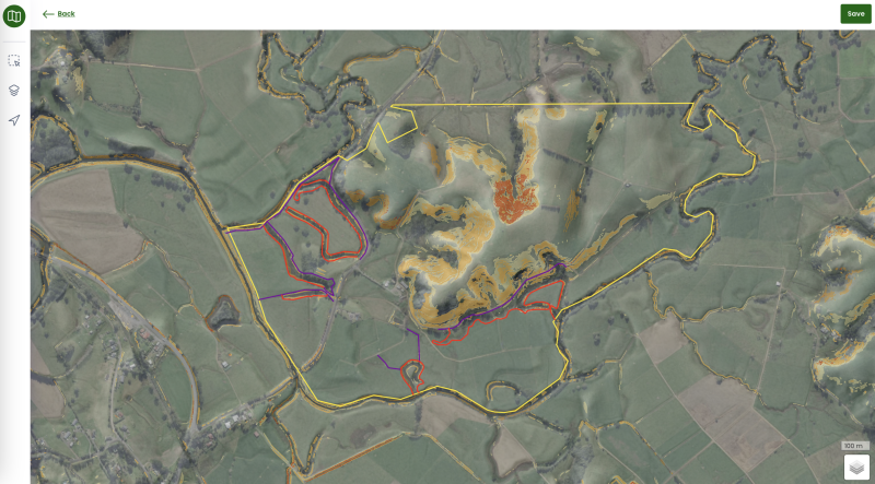 A screenshot of the Mātai Onekura digital tool showing different map layers