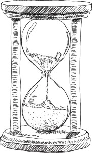 Line drawing of an hourglass