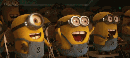 Gif of minion characters getting excited